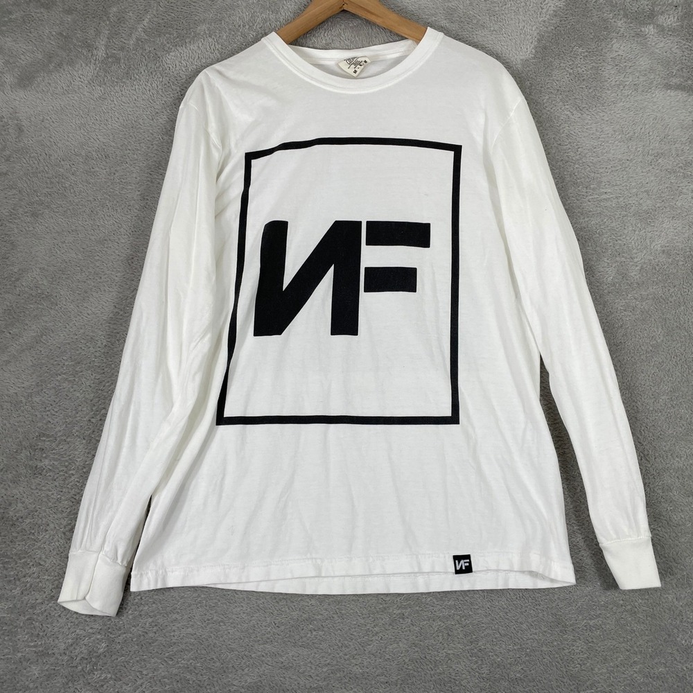 NF Hollywood Concert Shirt Mens Medium White Long Sleeve Rap Music Tour Merch
